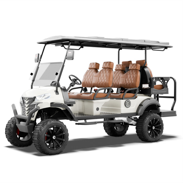 NEVO L6 Lifted Golf Cart - Pure White