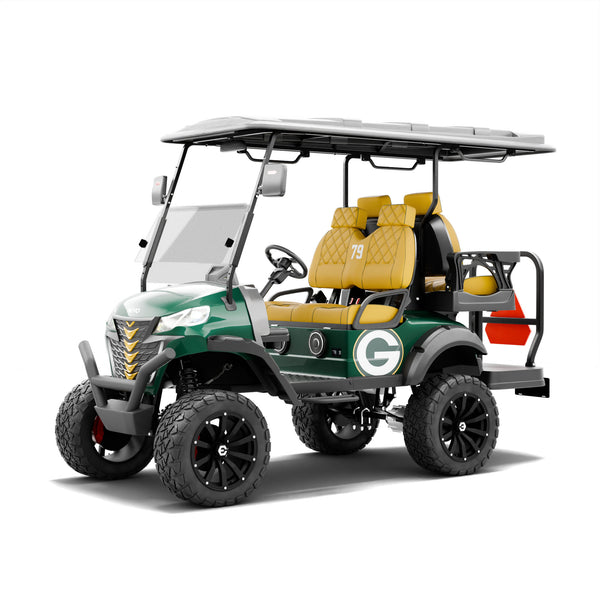 NEVO L4 Lifted Golf Cart - Custom Packers Cart